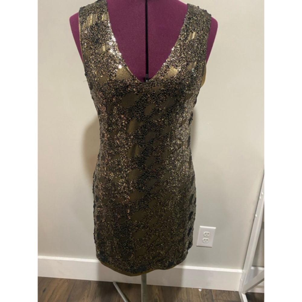 Gold Express Sequin Party Dress Small
